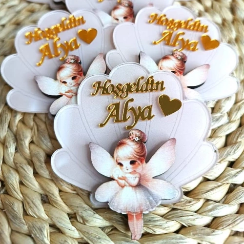 Peri Temalı İstridye Boyamalı Magnet