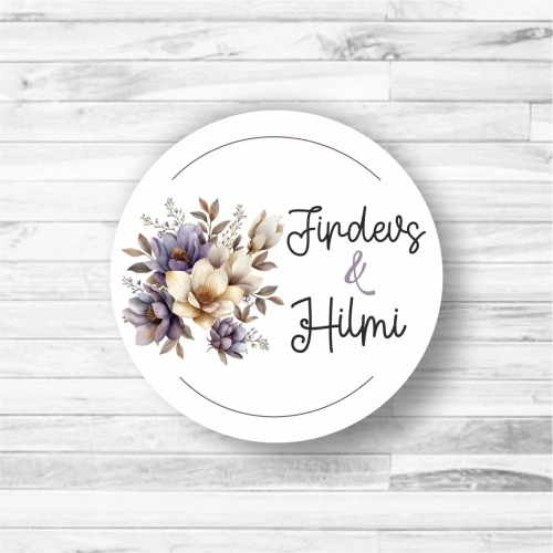 Beyaz Çiçek Ahşap Magnet