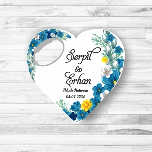 Mavi Çiçek Temalı Kalp Açacak