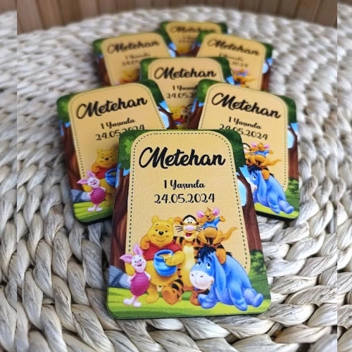 Sevimli Karakterli Ahşap Magnet