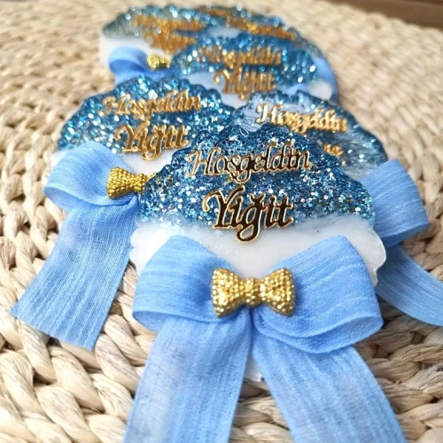 Simli Mavi  Epoksi Magnet