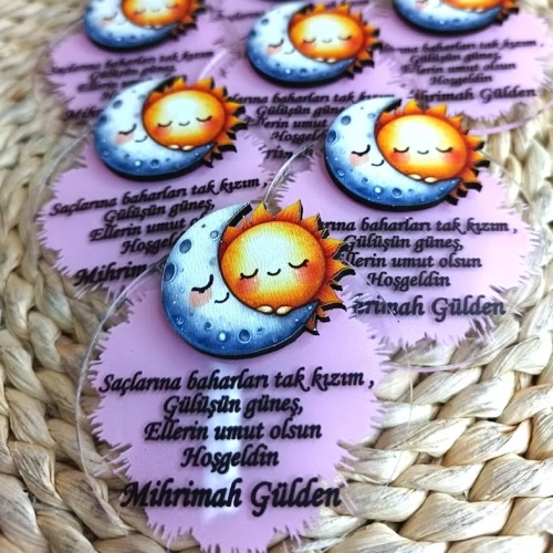 Güneş ve Ay Boyamalı Magnet