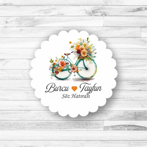 Bisiklet Temalı Ahşap Magnet