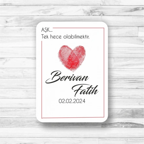 Parmak İzi Temalı Ahşap Magnet