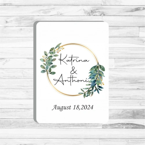 Yaprak  Çember Tema Ahşap Magnet