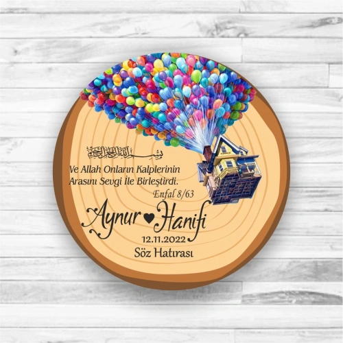 Up Desenli Ahşap Magnet