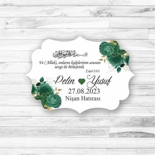 Yeşil Tema Ahşap Magnet