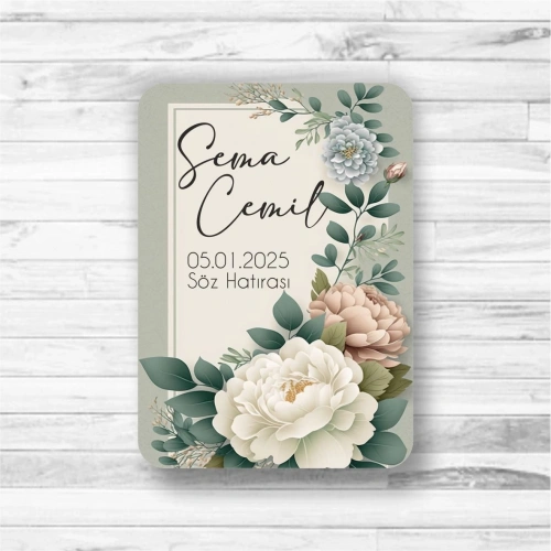 Yeşil Temalı Ahşap Magnet