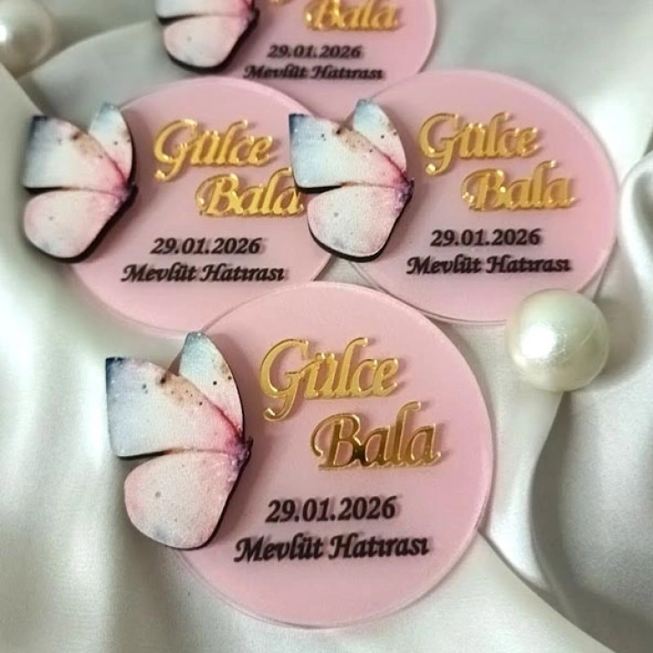 Kelebekli Boyamalı Magnet