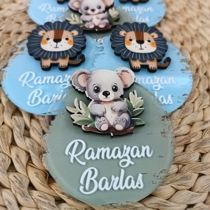 Aslan & Koala Temalı Boyamalı Magnet