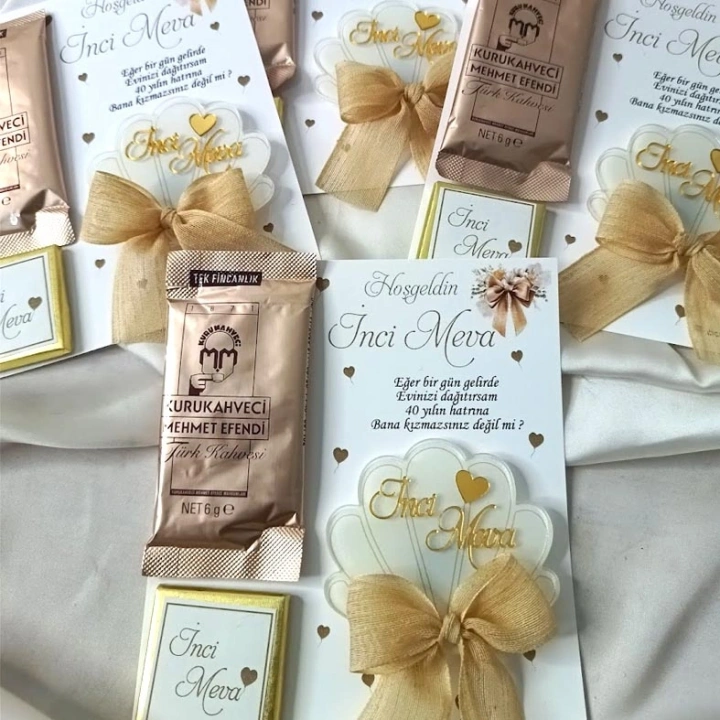 Kahve Çikolatalı Süslemeli Magnet