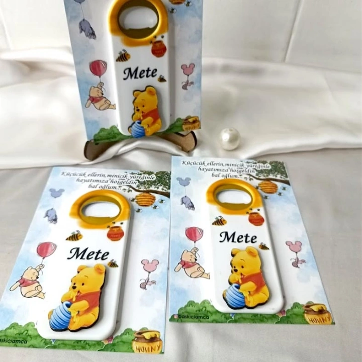 Ayıcıklı Kabartmalı Kartlı Açacak