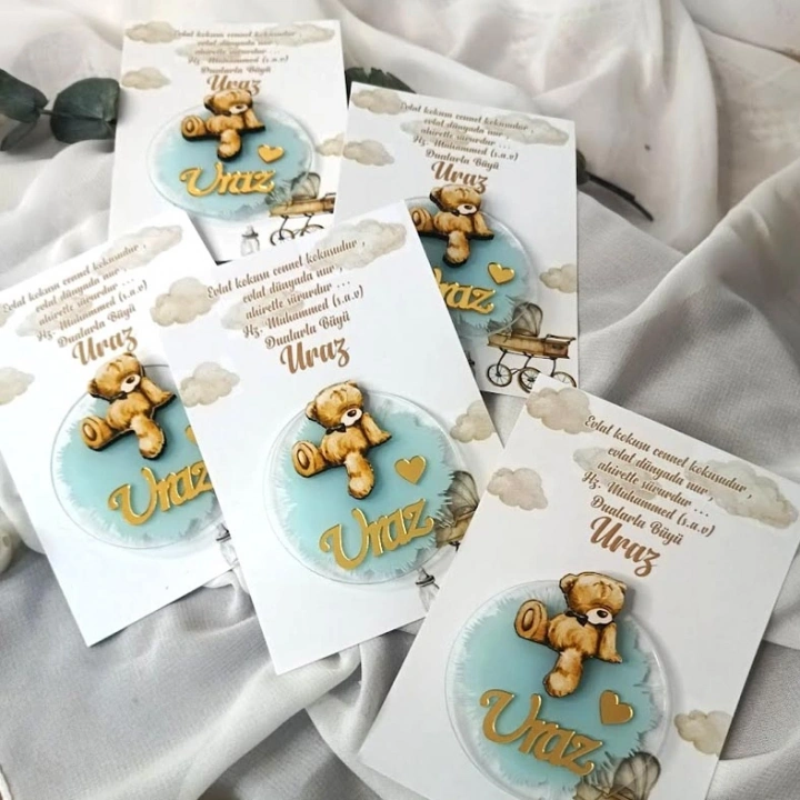 Ayıcıklı Boyamalı Magnet Kartlı