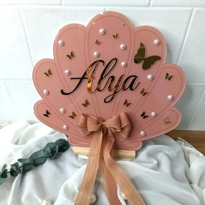 İstridye Temalı Renkli Kapı Süsü