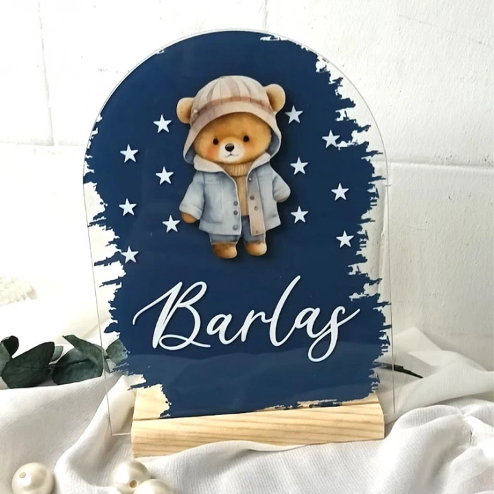 Ayıcık  Temalı Pleksi İsimlik