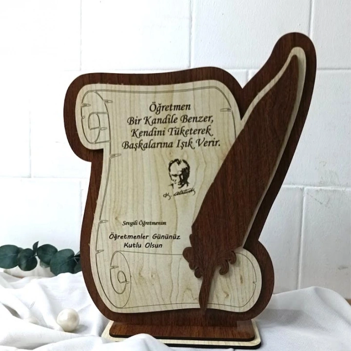 Öğretmen Ahşap Plaket İsimlik