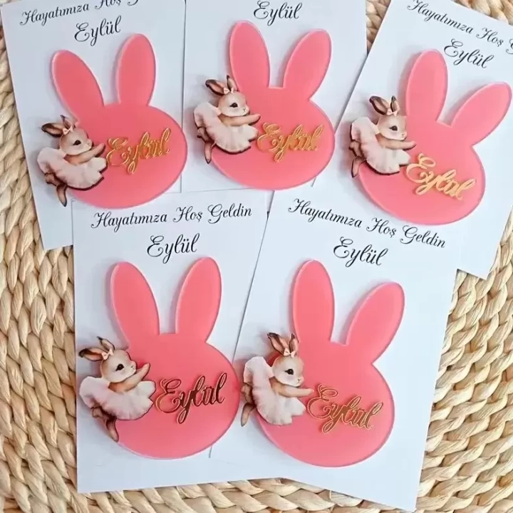 Baskıcı Amca Tavşan Boyalı Kartlı Magnet