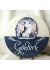 Beyaz Kurt Desenli Kapı Süsü