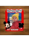 Baskıcı Amca Mickey Mouse Konseptli Fotoğraflı Ahşap Magnet