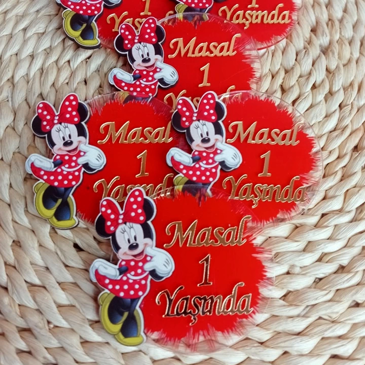 Baskıcı Amca Minnie Mouse Boyalı Magnet