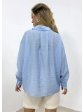 Cepli Oversize Gömlek - Bebe Mavi