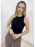Halter Yaka Dar Kesim Basic Atlet - Siyah