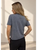 Yumoş Kısa Kollu Basic Triko - Gri