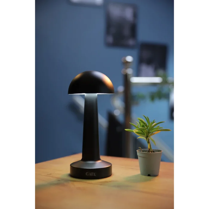 3 Işık Renkli Şarjlı Dim Edilebilir Masa Lambası Siyah Kasa Ct-8428.