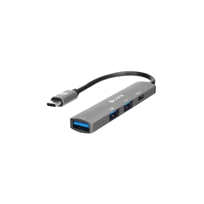 S-Link Swapp 4 in 1 Gri Metal TypeC to 2*USB2.0 USB 3.0, PD Type C Adaptör SWV-USBC023