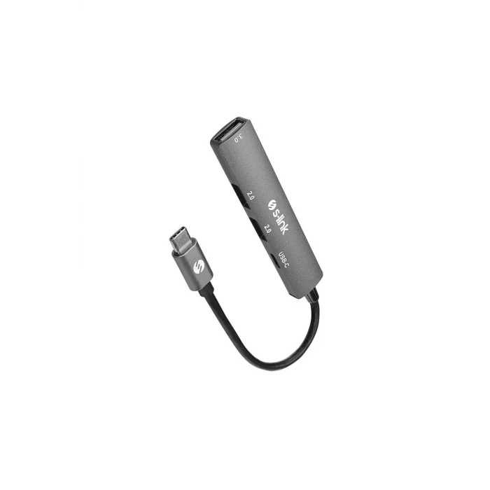 S-Link Swapp 4 in 1 Gri Metal TypeC to 2*USB2.0 USB 3.0, PD Type C Adaptör SWV-USBC023