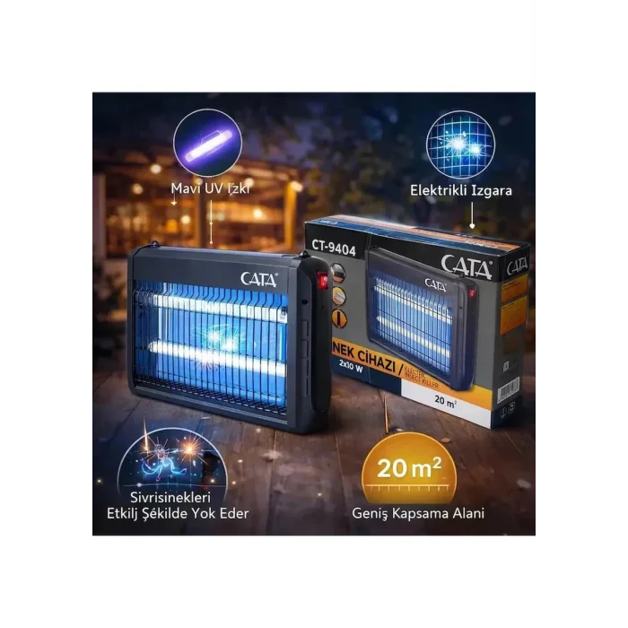 Cata Sinek Öldürücü Cihaz 2x10 Watt 20m² Ct-9404