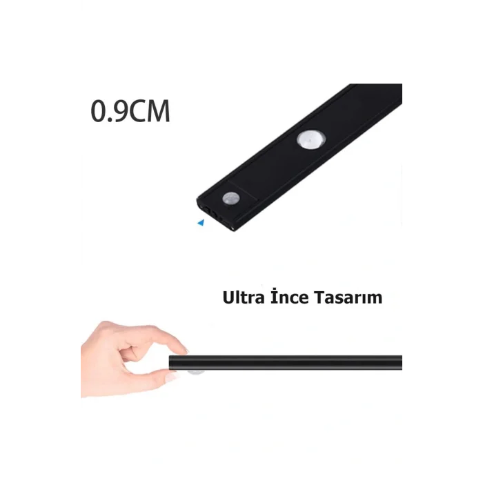 Cata Sensörlü Şarjlı Mıknatıslı 3 Farklı Işık Renkli Dimmerli 40cm Siyah / CT-2464