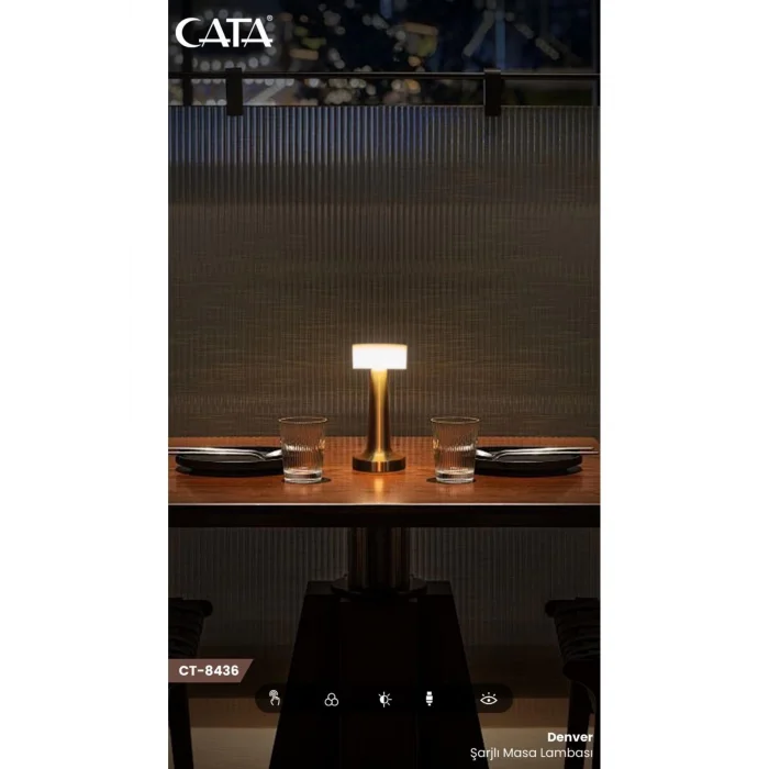 Cata Denver Şarjlı Masa Lambası CT-8436