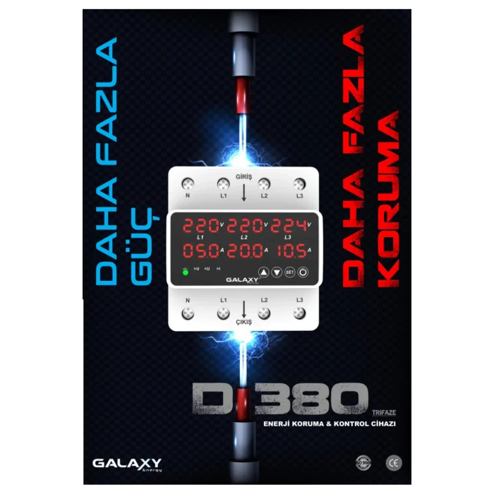 Galaxy Energy D380 Trifaze Akım Kontrol Cihazı 63A