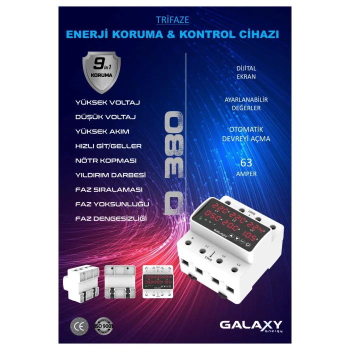 Galaxy Energy D380 Trifaze Akım Kontrol Cihazı 63A