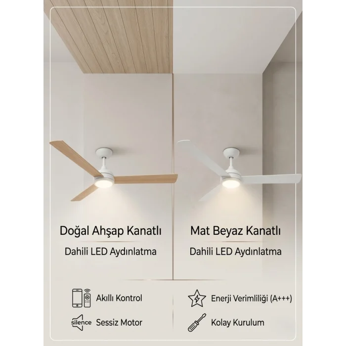 Philips Velyx Lambalı Tavan Vantilatörü 32W (Fan) + 24W (Işık) Beyaz