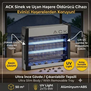 ACK 2X8W ELEKTRİKLİ SİNEK VE HAŞERE ÖLDÜRÜCÜ AG45-01600