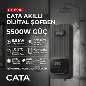 Cata Akıllı Dijital Şofben 5500W CT-6010