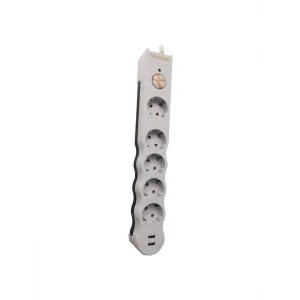 Tuncmatik Tunçmatik TSK5015 Powersurge Beyaz Beşli 2 Usb Girişli 1,5 metre Akım Korumalı Priz