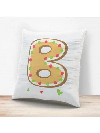 B Harfi Tasarımlı Yastık Kılıfı