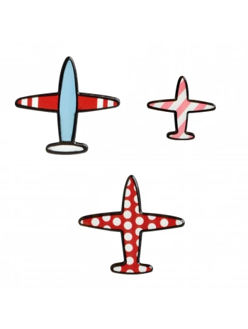 Bayan Liya Uçak Desenli Broş - 3 adet