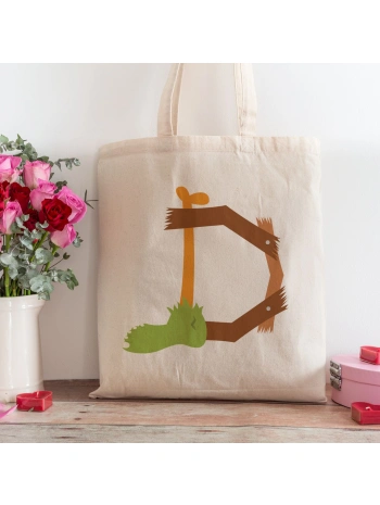 D Harfi Tasarımlı Alışveriş Plaj Bez Çanta