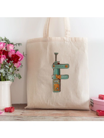 F Harfi Tasarımlı Alışveriş Plaj Bez Çanta