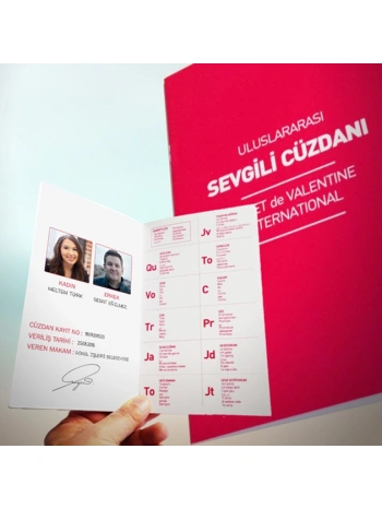 Kişiye Özel Fotoğraflı Sevgili Cüzdan