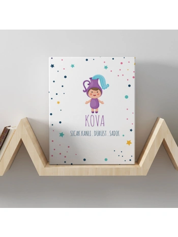 Kova Burcuna Özel Tasarım Kanvas  Tablo