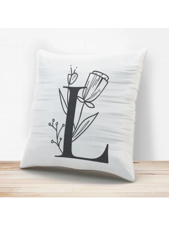 L Harfi Tasarımlı Yastık Kılıfı