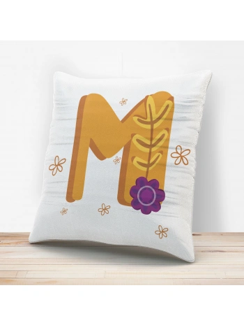 M Harfi Tasarımlı Yastık Kılıfı