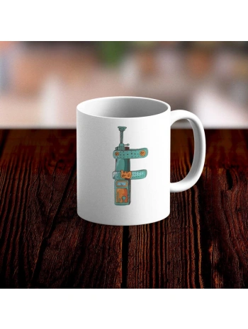 Özel Tasarım F Harfi Beyaz Kupa Bardak