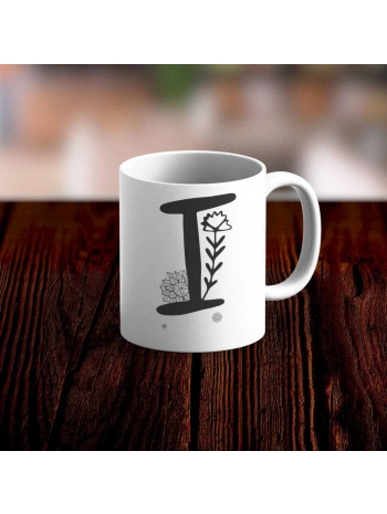 Özel Tasarım I Harfi Beyaz Kupa Bardak