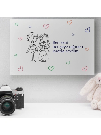 Romantik Tasarımlı Mini Kanvas Tablo - No10